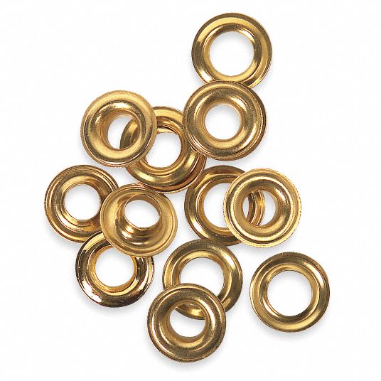 WESTWARD Grommet Kit Refill 1/4, Solid Brass, 24 PK 3AB843AB84
