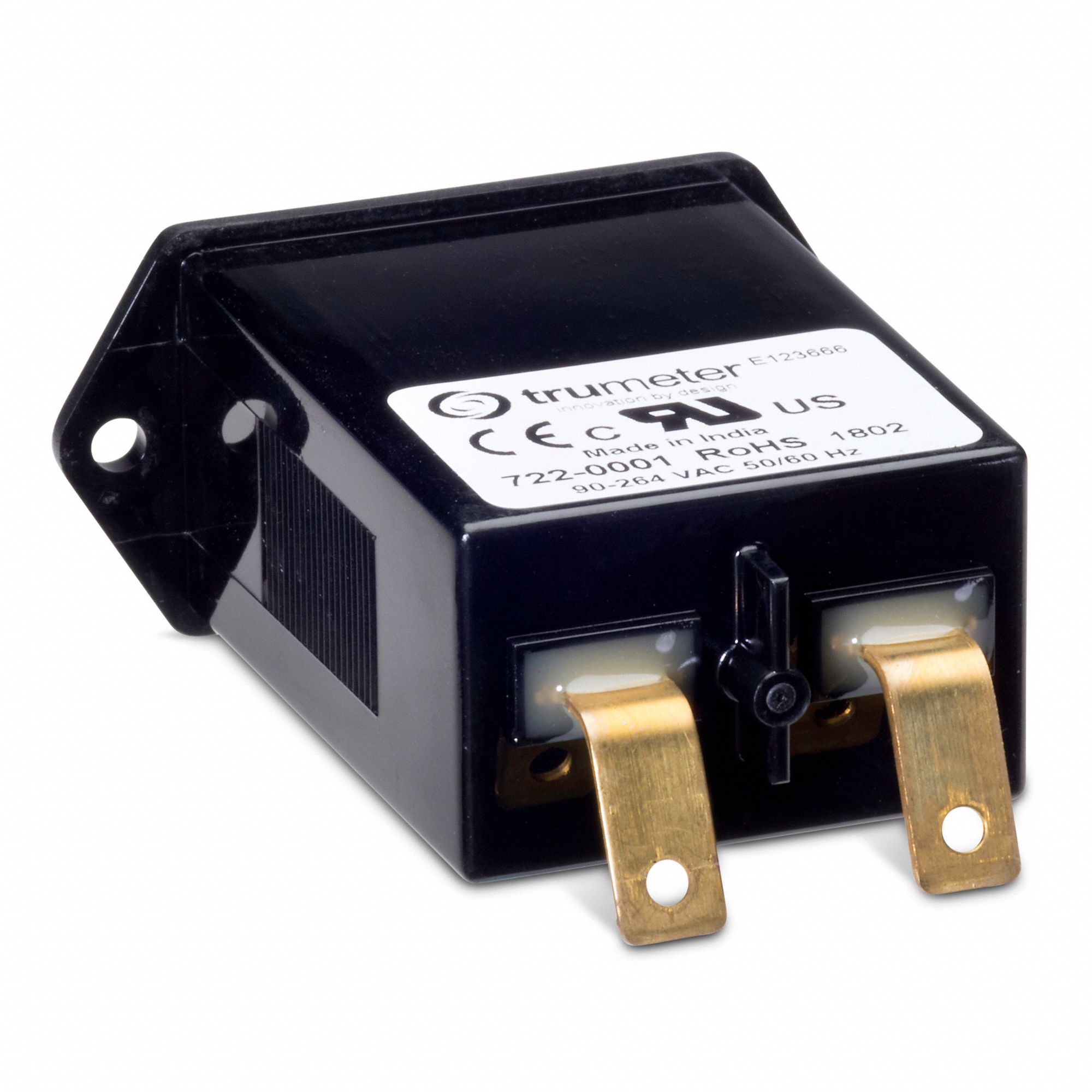 TRUMETER Hour Meter 120 to 240V AC, 6 Digits, Rectangular, 2.05 in x 1