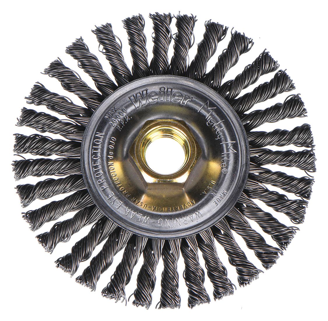 3 in Brush Dia., No Arbor Arbor Hole, Wire Wheel Brush - 443M06