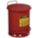 OILY WASTE CAN, 10 GAL, RED, GALVANIZED STEEL, 18¼ IN H, FOOT OPERATED SELF CLOSING