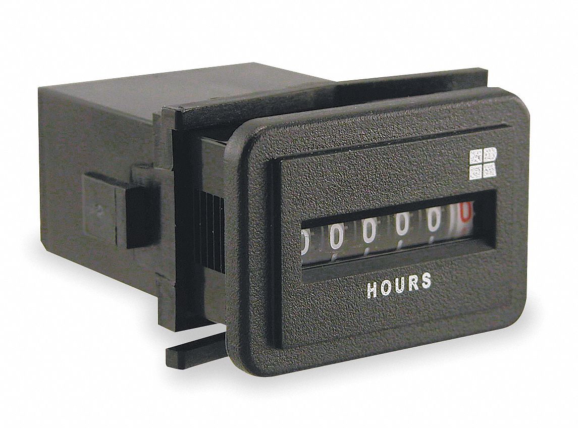 Trumeter Hour Meter,DC Quartz,Round,3 Hole 732-0001
