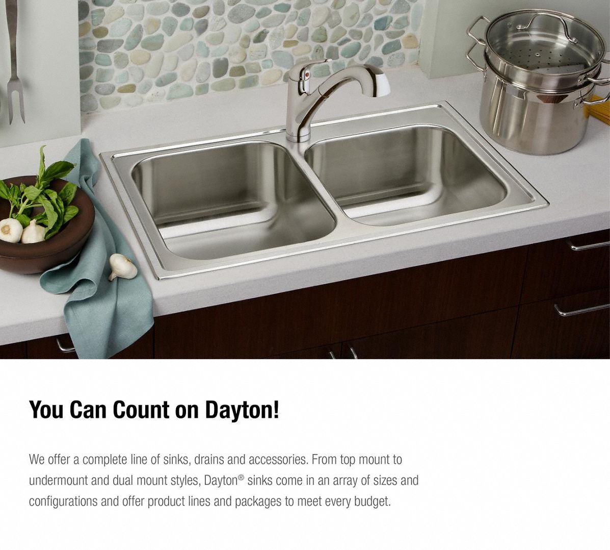 MK-042/3AEG3*A L 25 In ELKAY D125223 Drop-In Sink with Faucet Ledge 
