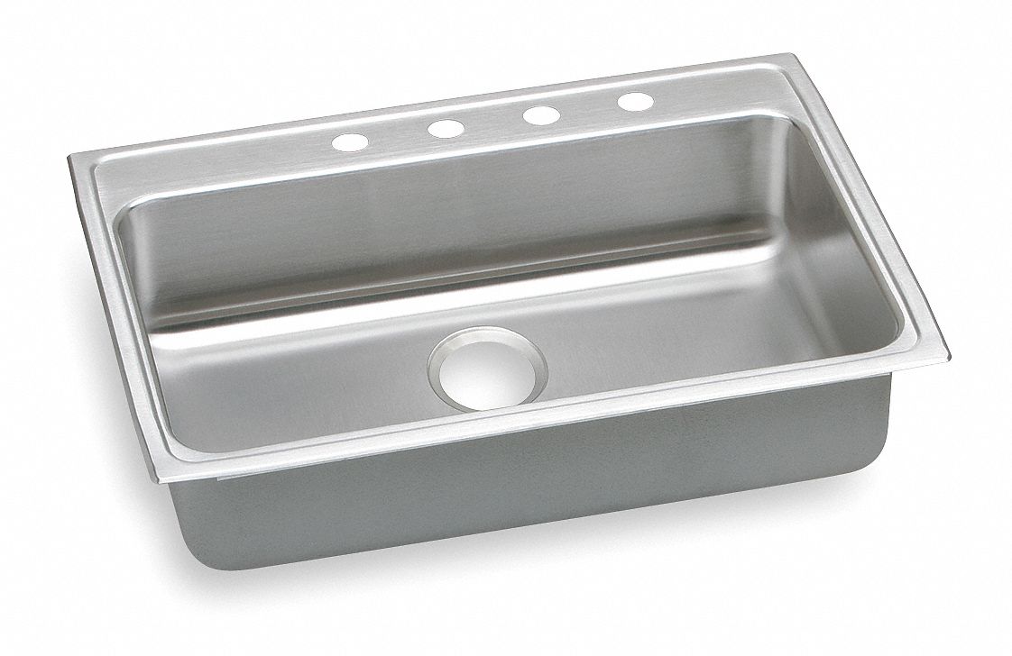 SINGLE BOWL DROP- IN ADA SINK: ELKAY, 25 IN L, 21¼ IN W, 28 IN X 16 IN BOWL SIZE