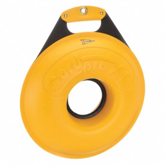 CORD STORAGE REEL, 100 FT OF 12/3 CORD/125 FT OF 14/3 CORD/200 FT OF 16/3  CORD, YELLOW