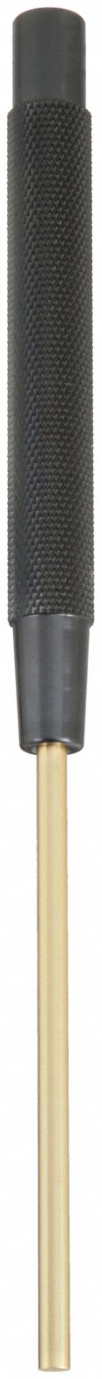 BRASS DRIVE PIN PUNCH, NON-SPARKING, ¼ IN TIP DIA, 8 IN OVERALL L, ROUND, BRASS, NON-SPARKING