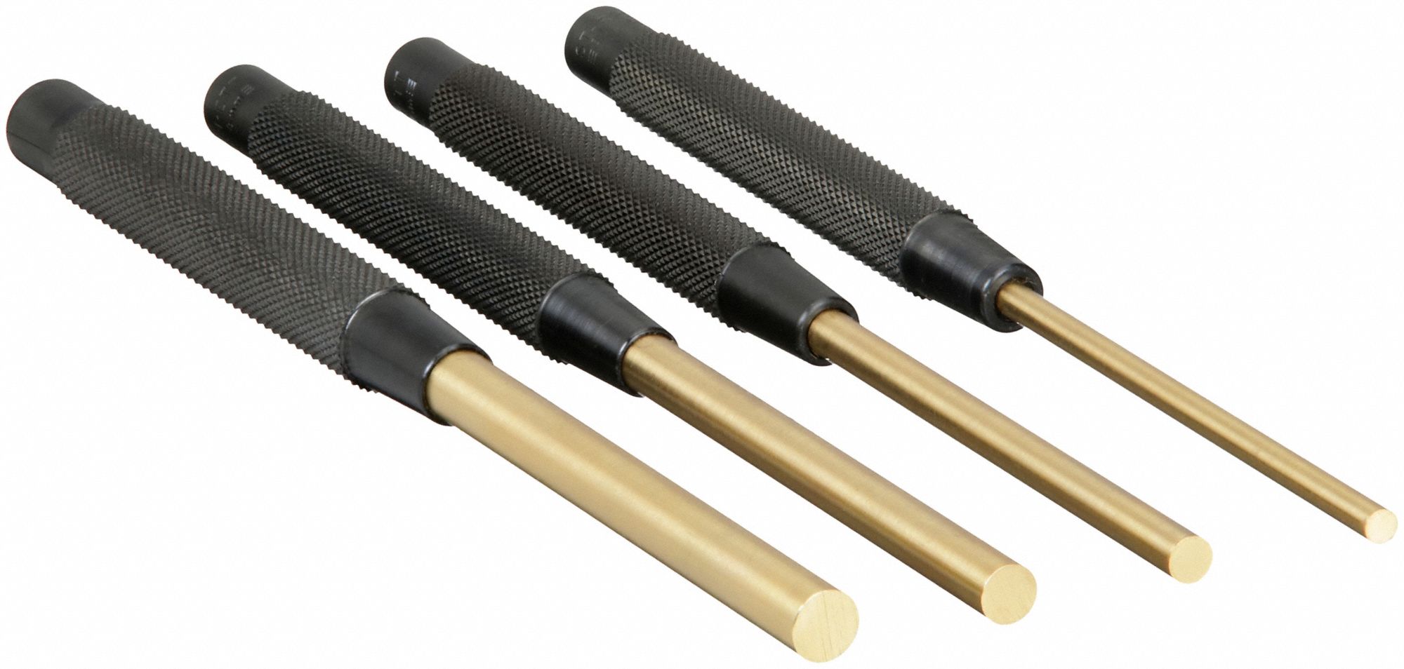 DRIVE PIN PUNCH SET, NON-SPARKING, 3/16 IN/¼ IN/5/16 IN/⅜ IN TIP DIA, 3½ IN PUNCH TAPER L