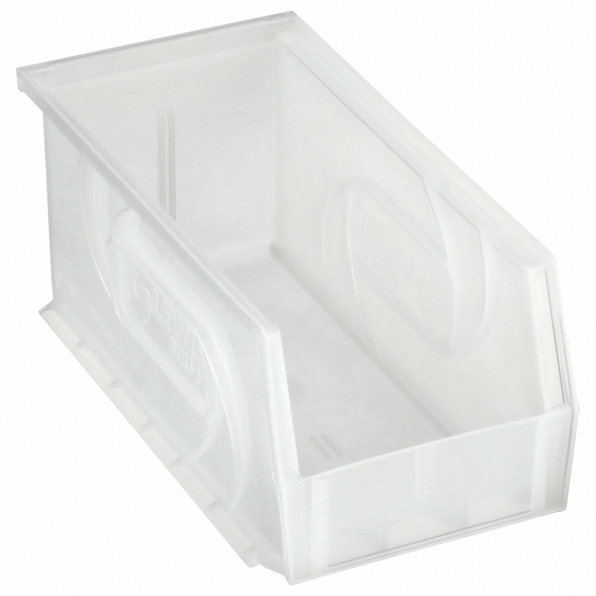 HANG AND STACK BIN, 5½ IN X 10⅞ IN X 5 IN, CLEAR, LABEL HOLDERS, 30 LB LOAD CAPACITY