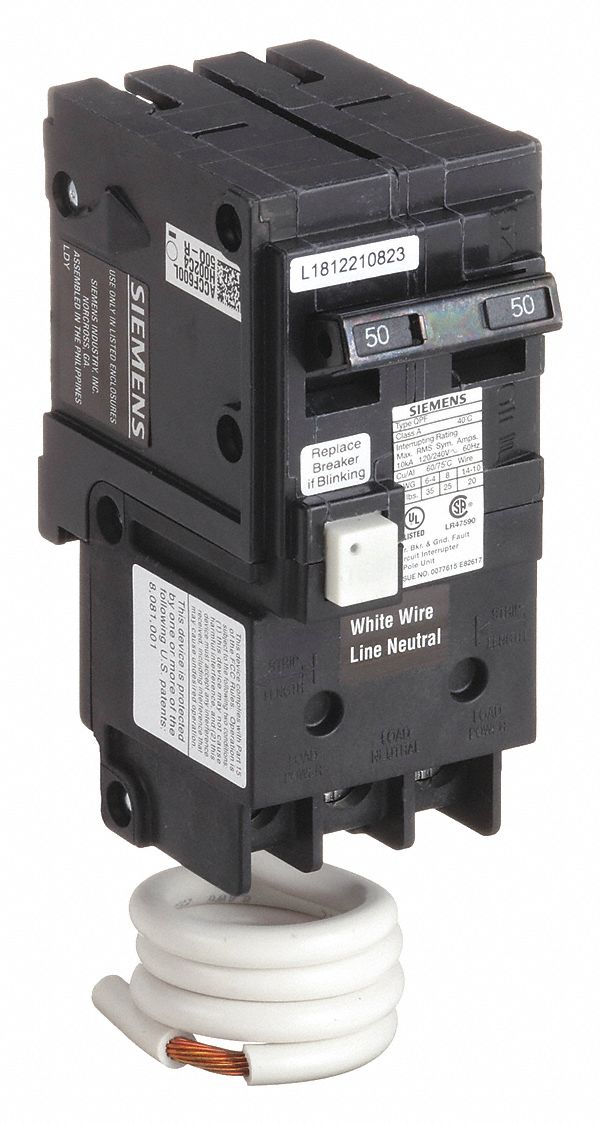 Miniature Circuit Breaker: 50 A Amps, 120/240V AC, 2 Poles