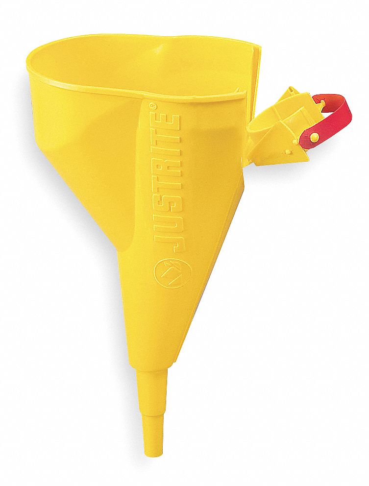 FUNNEL, YELLOW, POLYETHYLENE, FOR USE WITH TYPE I SAFETY CANS