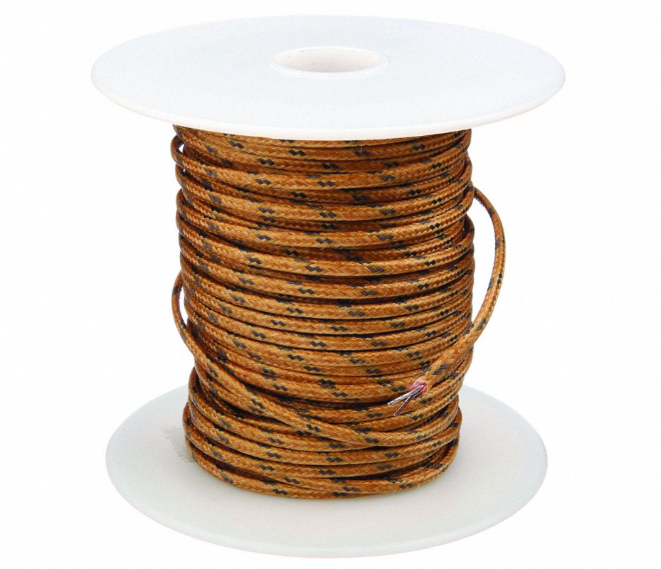 TEMPCO Cable Conducto Termopar Sólido de 100 pies , Material Fibra de ...