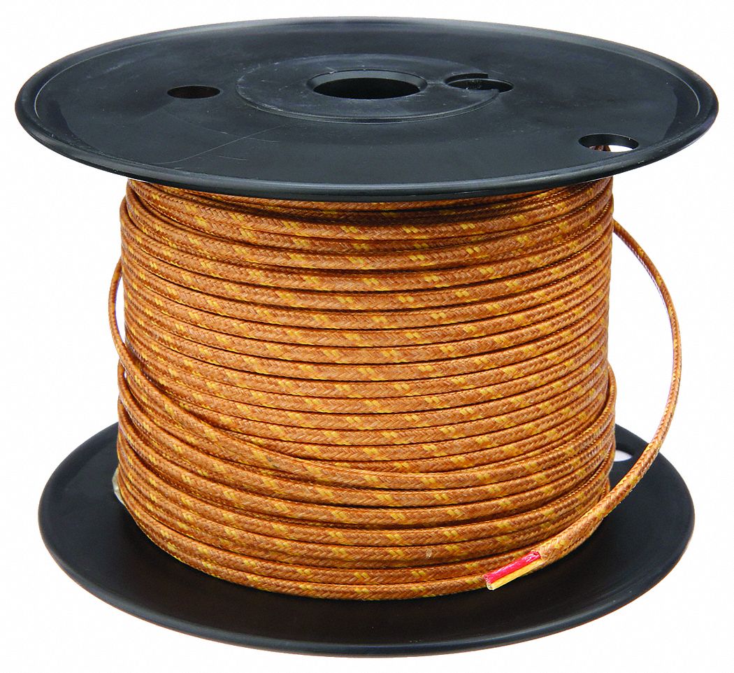 THERMOCOUPLE WIRE, TYPE K, 24 AWG WIRE SIZE, 100 FT WIRE L, STRANDED, FIBREGLASS, BROWN