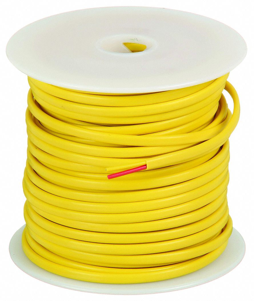 THERMOCOUPLE EXTENSION WIRE, TYPE KX, 24 AWG WIRE SIZE, 100 FT WIRE L, SOLID, PVC, YELLOW