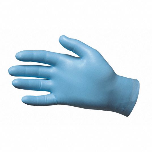 SHOWA Disposable Gloves: Chemical-Resistant/Food-Grade/Gen Purpose, M ( 8  ), 8 mil, Nitrile, 50 PK