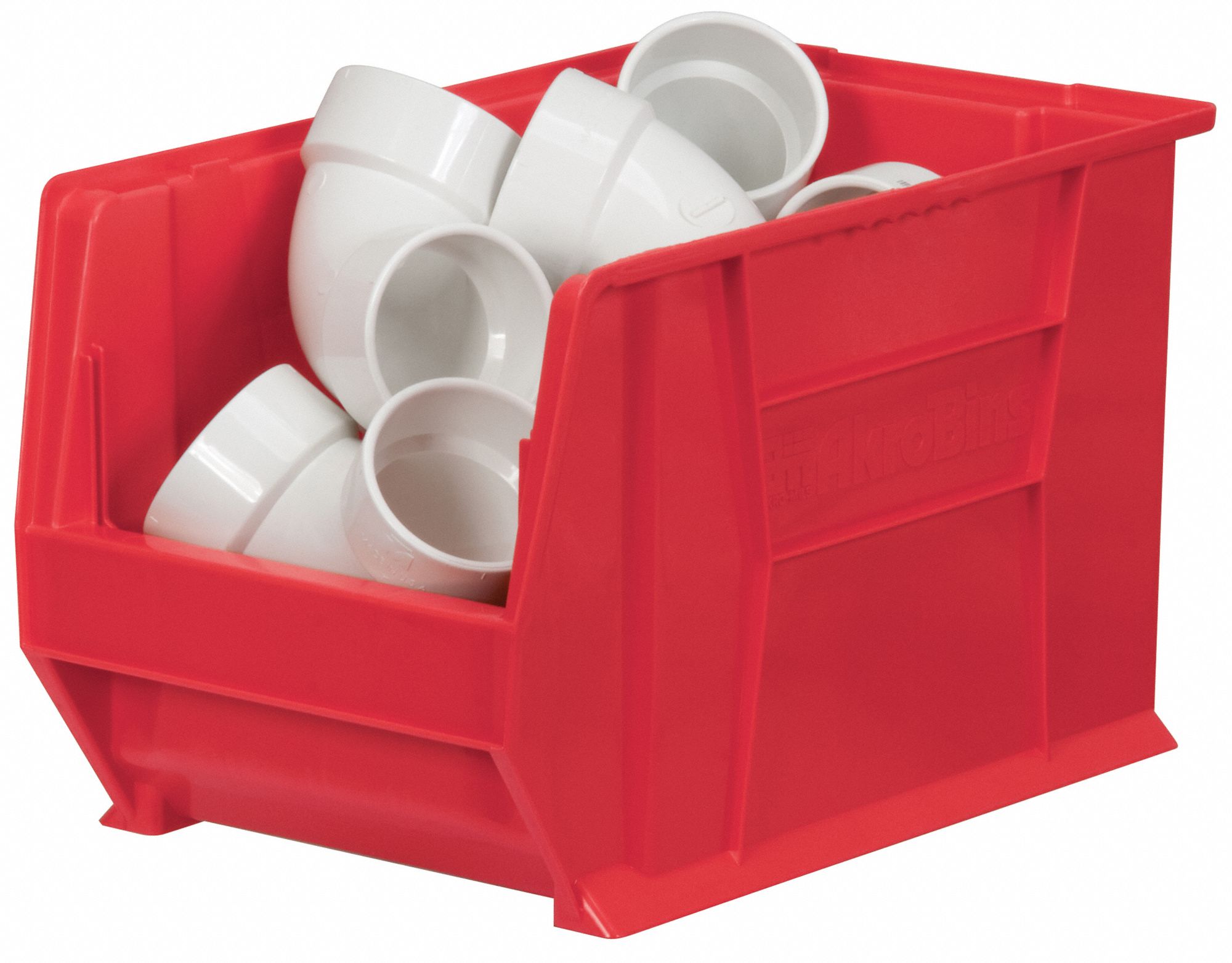 AKROMILS Super Size Bin 20 in Overall Lg, 12 3/8 in x 12 in, Red
