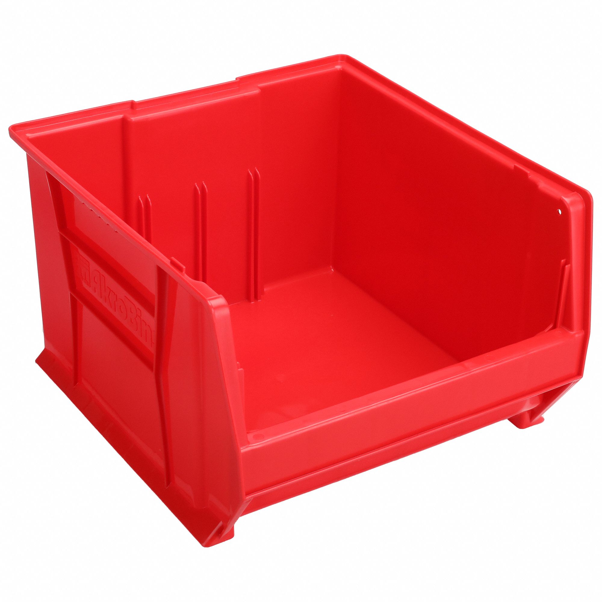 SUPER SIZE BIN, 20 IN OVERALL L, 18⅜ IN X 12 IN, RED, STACKABLE, 300 LB LOAD CAPACITY