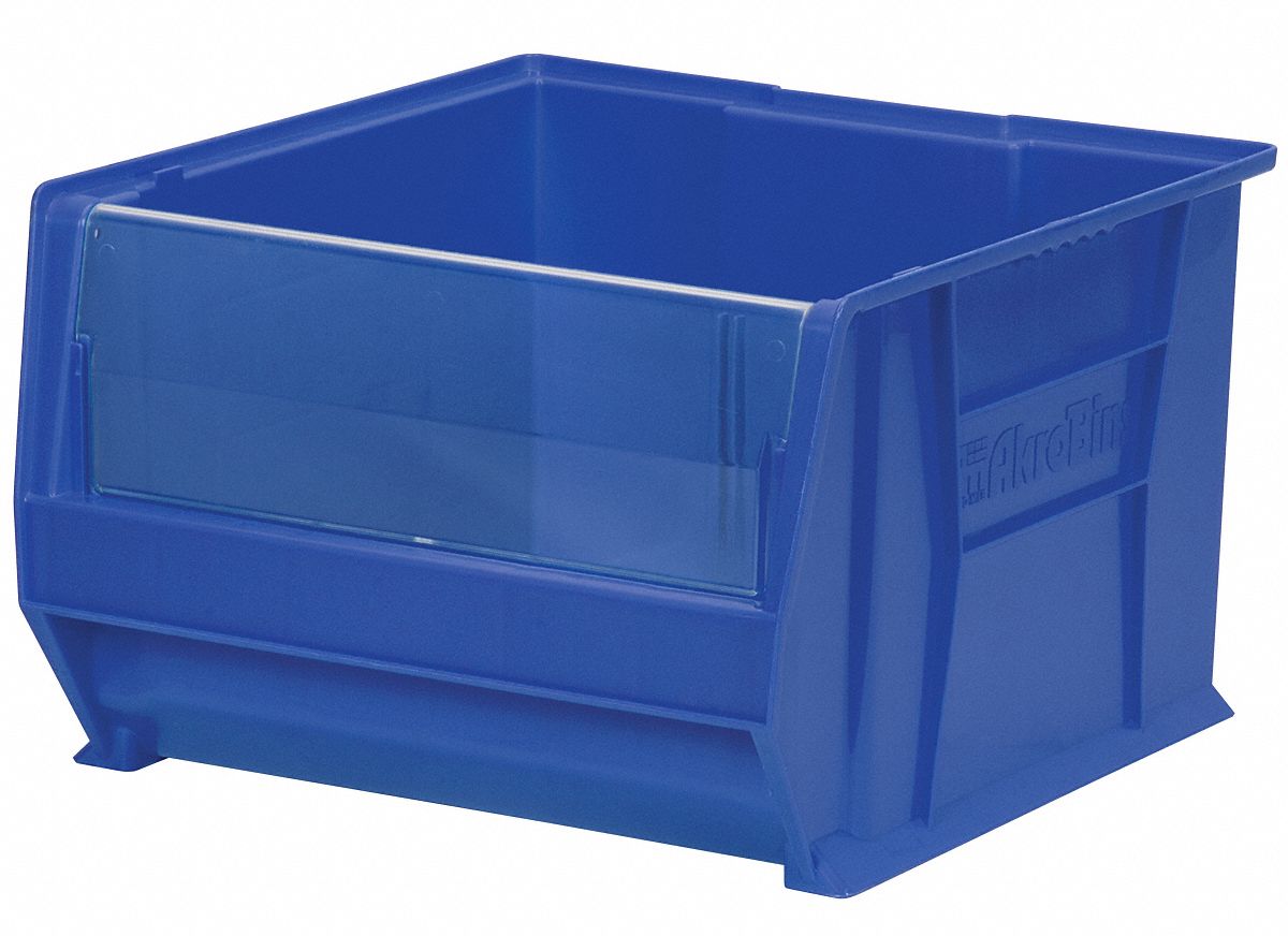 AKROMILS Super Size Bin 20 in Overall Lg, 18 3/8 in x 12 in, Blue