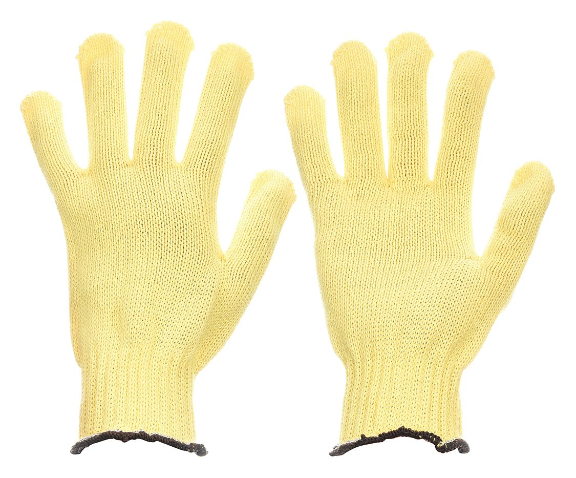 CUT-RESISTANT GLOVES, S (7), ANSI CUT LEVEL A2, UNCOATED, KEVLAR, 7 GA,