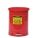 OILY WASTE CAN, 14 GAL, RED, GALVANIZED STEEL, 20¼ IN H, FOOT OPERATED SELF CLOSING