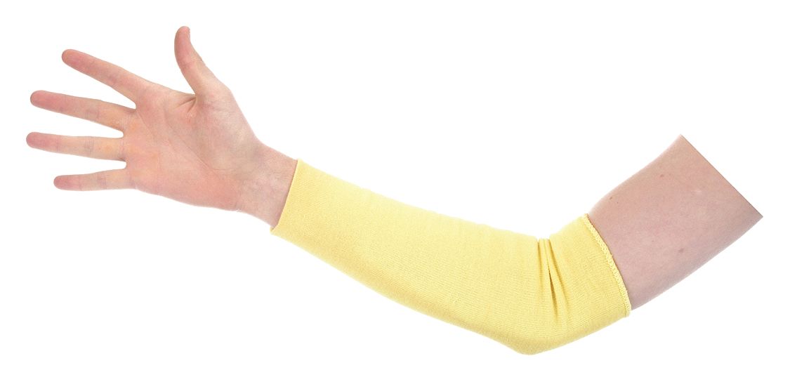 CUT-RESISTANT SLEEVE, ANSI/ISEA CUT LEVEL A3, KEVLAR, YELLOW, KNIT CUFF, L