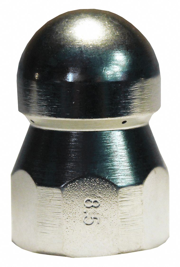 SEWER NOZZLE, 8.5 NOZZLE SIZE, 5,000 PSI, 9.5 GPM, 5000 TO 6000 PSI, FAN