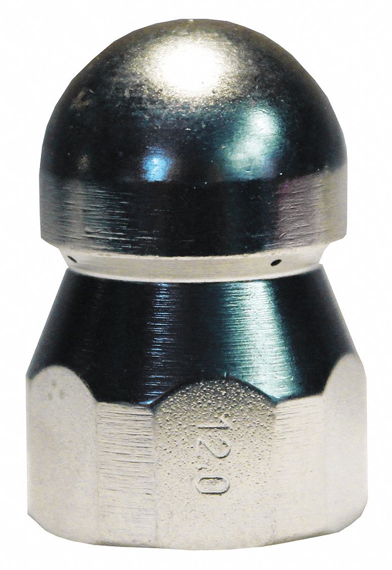 SEWER NOZZLE, 12 NOZZLE SIZE, 5,000 PSI, 13.42 GPM, 5000 TO 6000 PSI, FAN