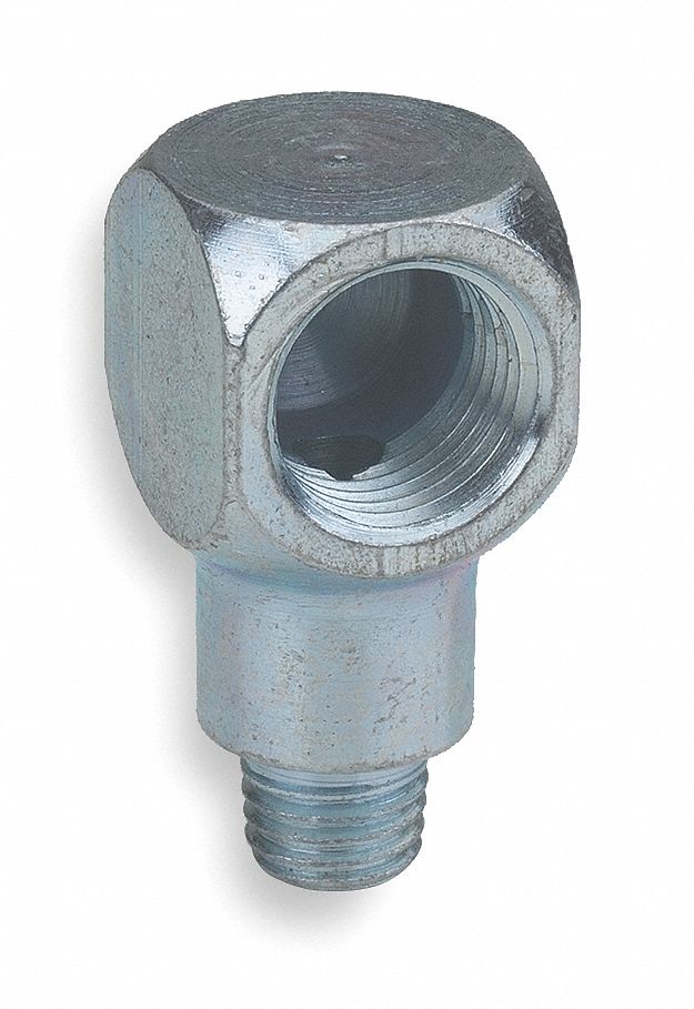 Grease Fitting Adapter, 1/4"28 (M) to 1/8"27 NPTF, Steel, 1.04 in