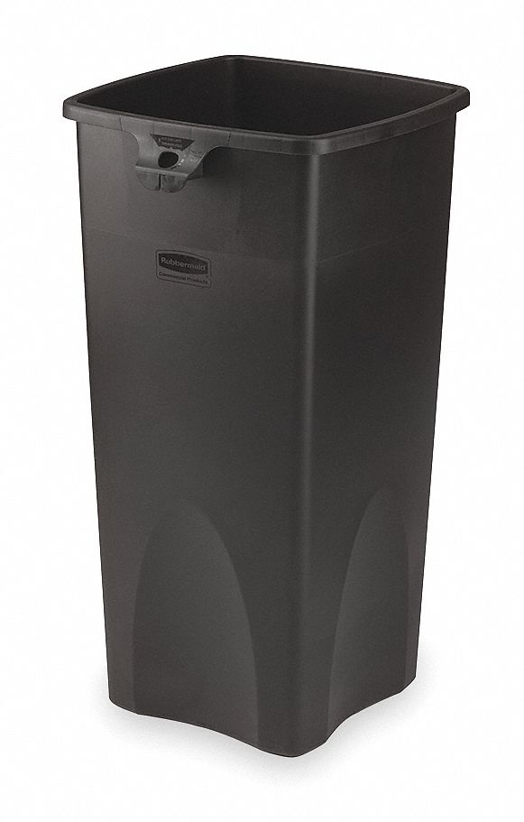 Rubbermaid Commercial Untouchable Square Waste Container - Black - 23 gal.