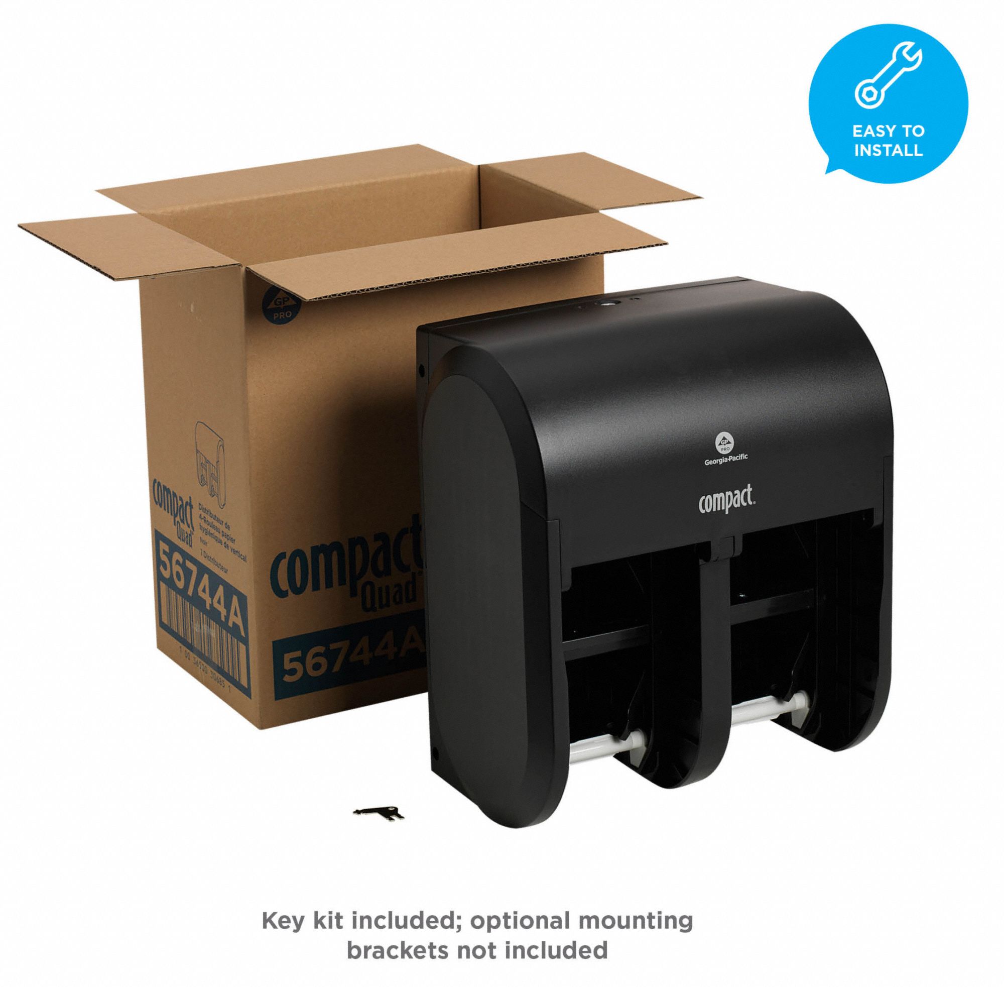 Toilet Paper Dispenser, Compact(R), Smoke, Coreless, (4