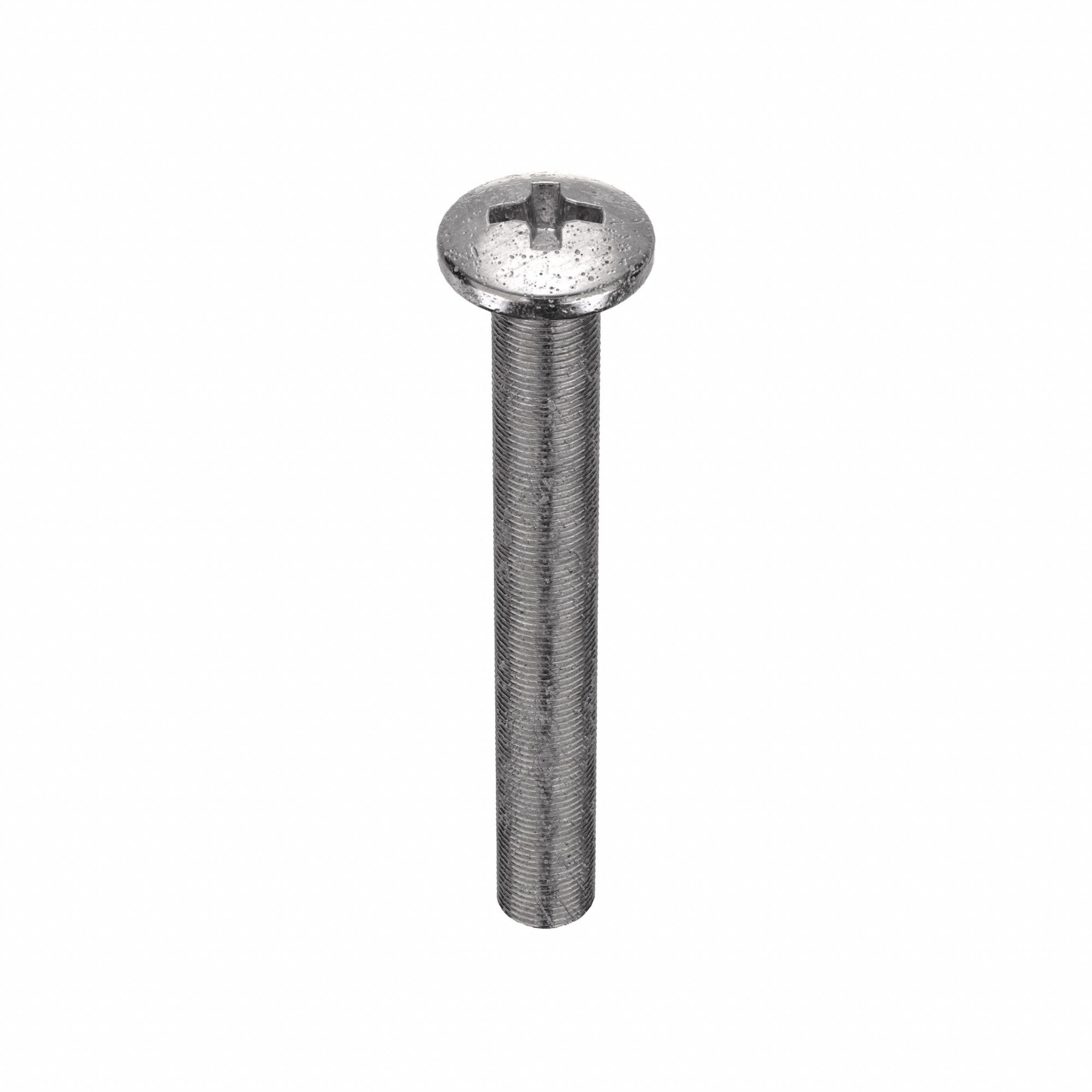 Machine Screw: M8x1.25 Thread Size, 60 mm Lg, 18-8, Stainless Steel, Passivated, Pan, 10 PK