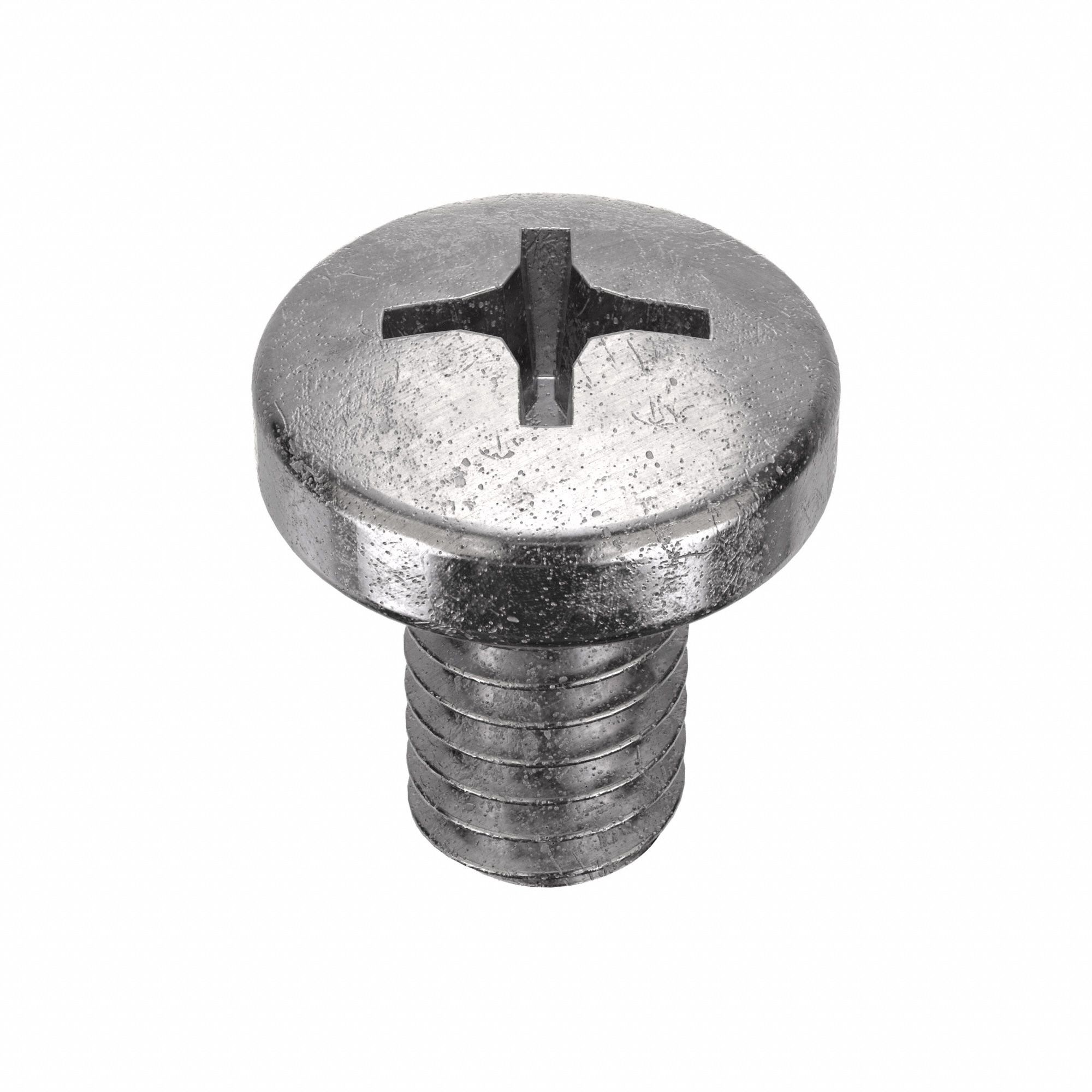Machine Screw: 5/16"-18 Thread Size, 1/2 in Lg, 18-8, Stainless Steel, Plain, Pan, Phillips, 25 PK
