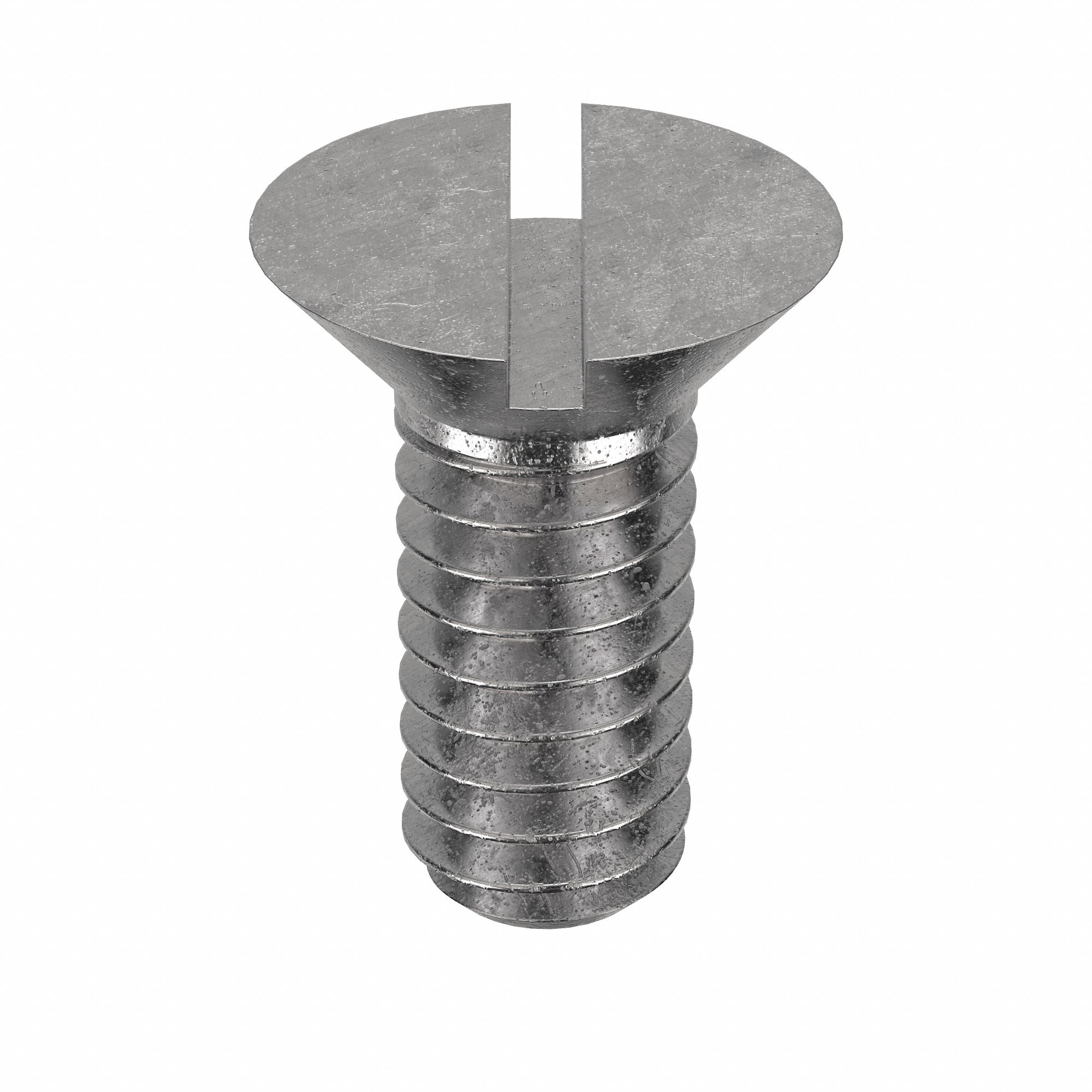 Machine Screw: 1/4"-20 Thread Size, 5/8 in Lg, 18-8, Stainless Steel, Plain, Flat, Slotted, 100 PK