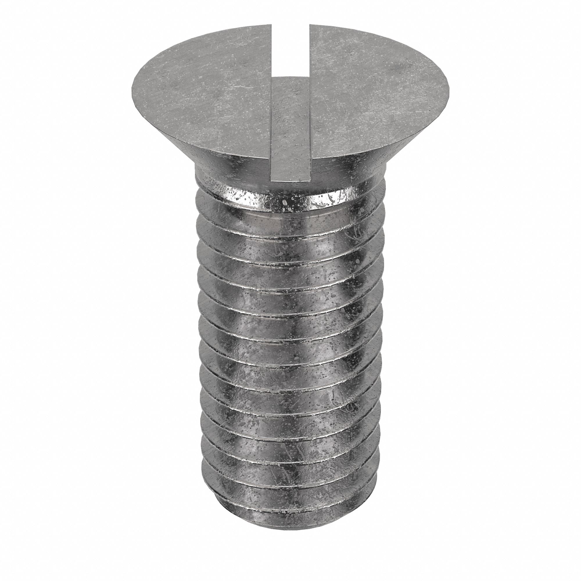 Machine Screw: 1/2"-13 Thread Size, 1 1/4 in Lg, 18-8, Stainless Steel, Plain, Flat, Slotted, 10 PK