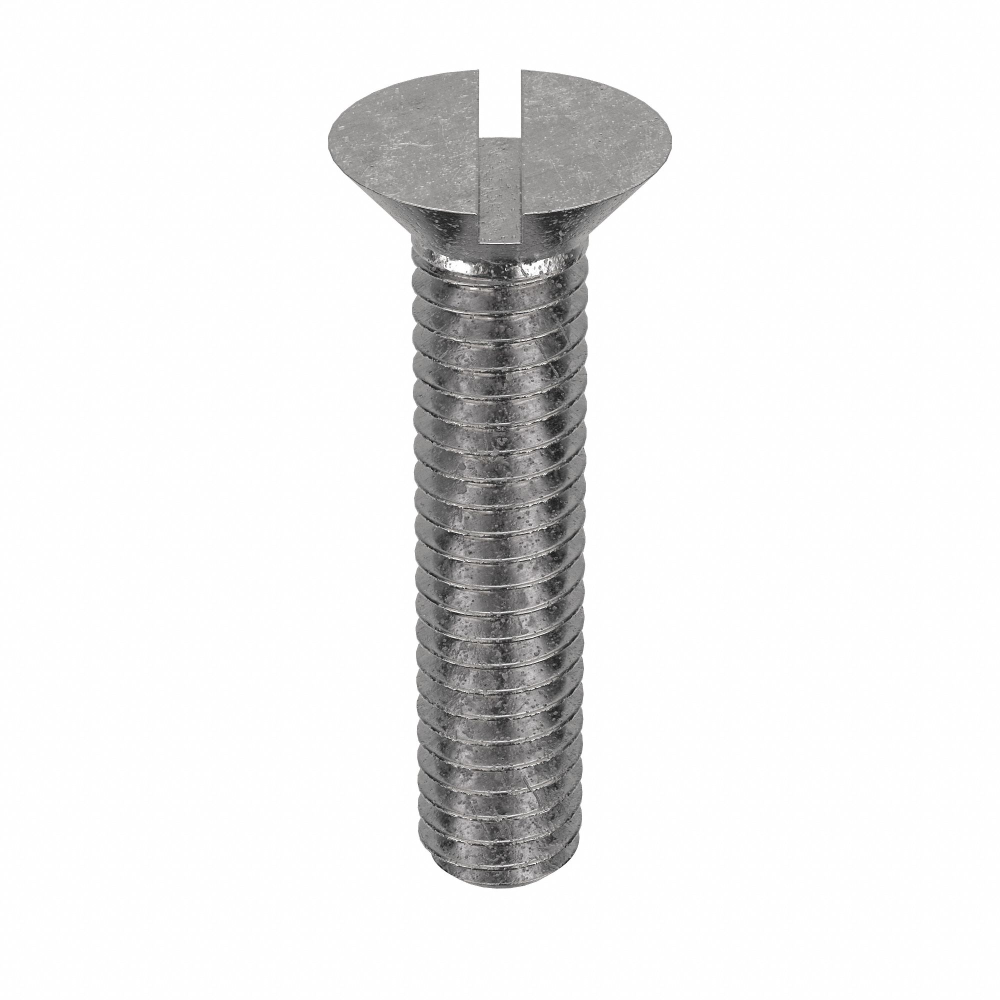 Machine Screw: 5/16"-18 Thread Size, 1 1/2 in Lg, 18-8, Stainless Steel, Plain, Flat, Slotted, 25 PK