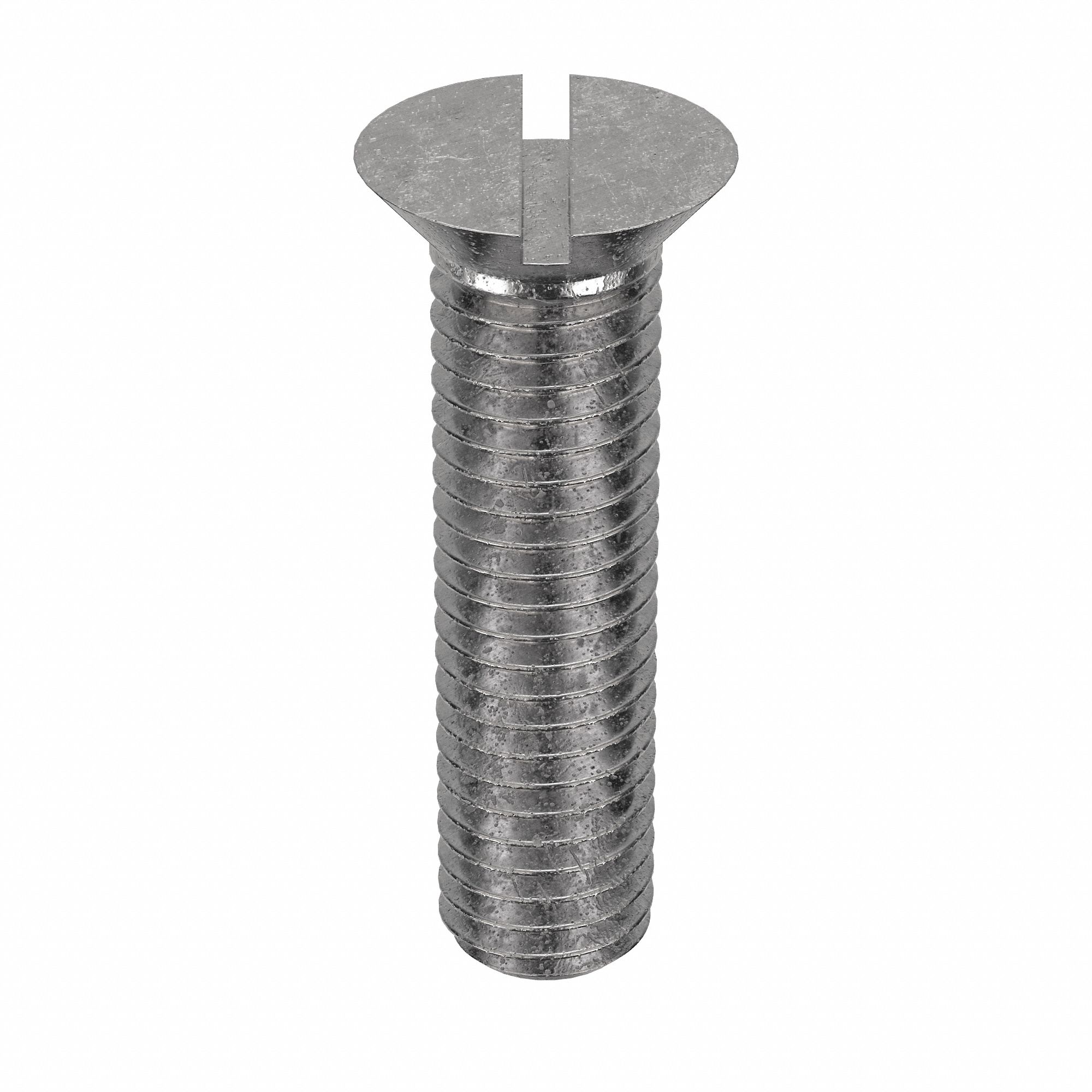 Machine Screw: 1/2"-13 Thread Size, 2 in Lg, 18-8, Stainless Steel, Plain, Flat, Slotted, 10 PK