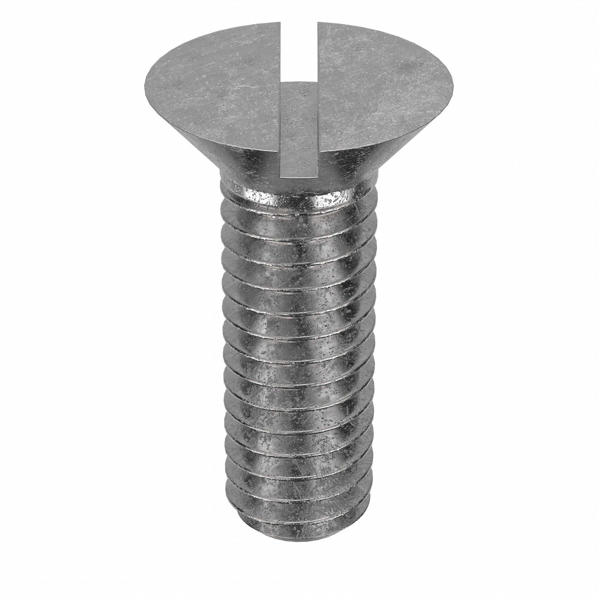Machine Screw: 5/16"-18 Thread Size, 1 in Lg, 18-8, Stainless Steel, Plain, Flat, Slotted, 25 PK
