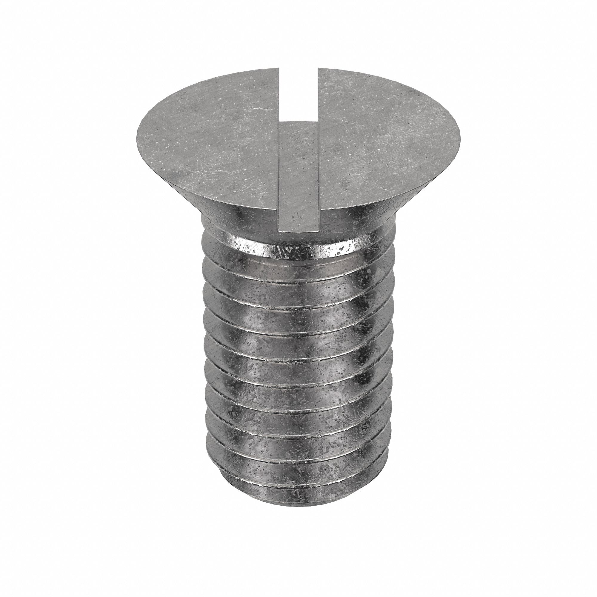 Machine Screw: 1/2"-13 Thread Size, 1 in Lg, 18-8, Stainless Steel, Plain, Flat, Slotted, 10 PK