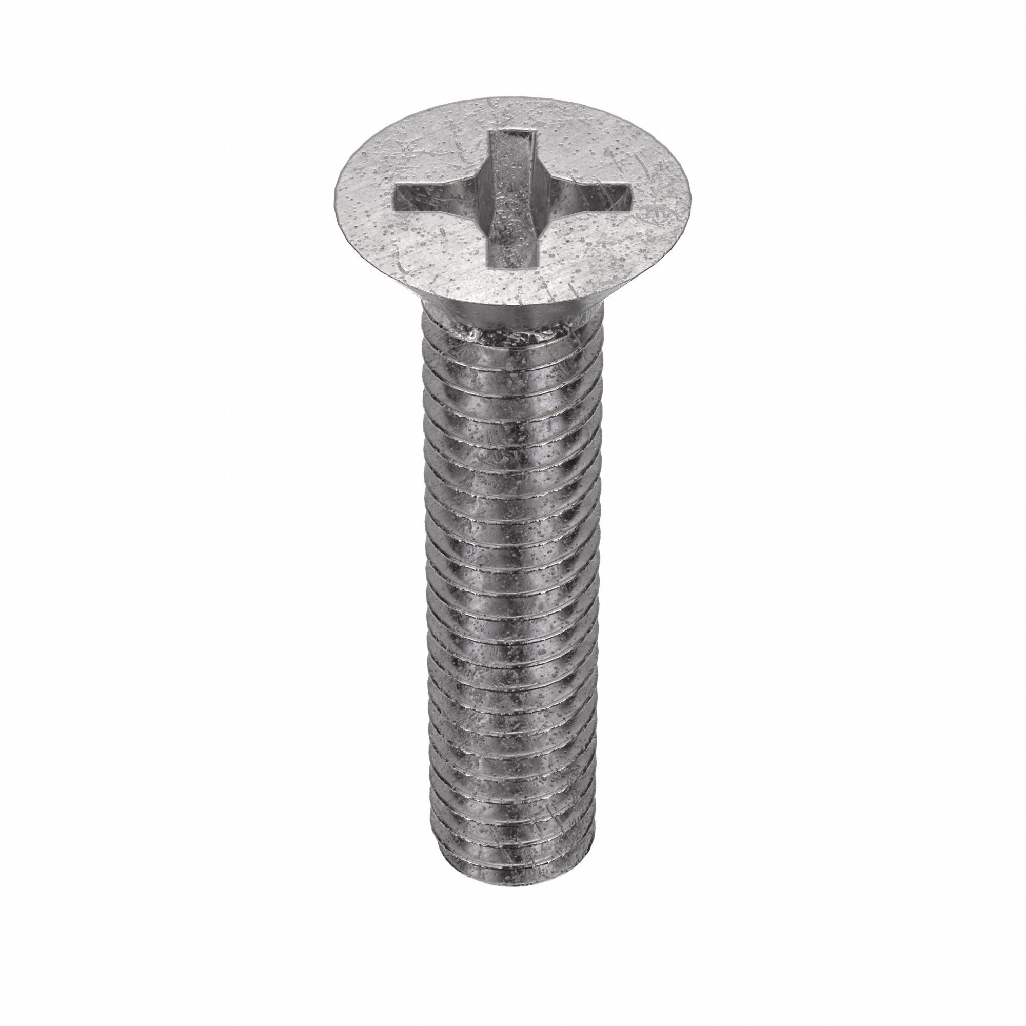 Machine Screw: 5/16"-18 Thread Size, 1 1/2 in Lg, 18-8, Stainless Steel, Plain, Flat, 25 PK