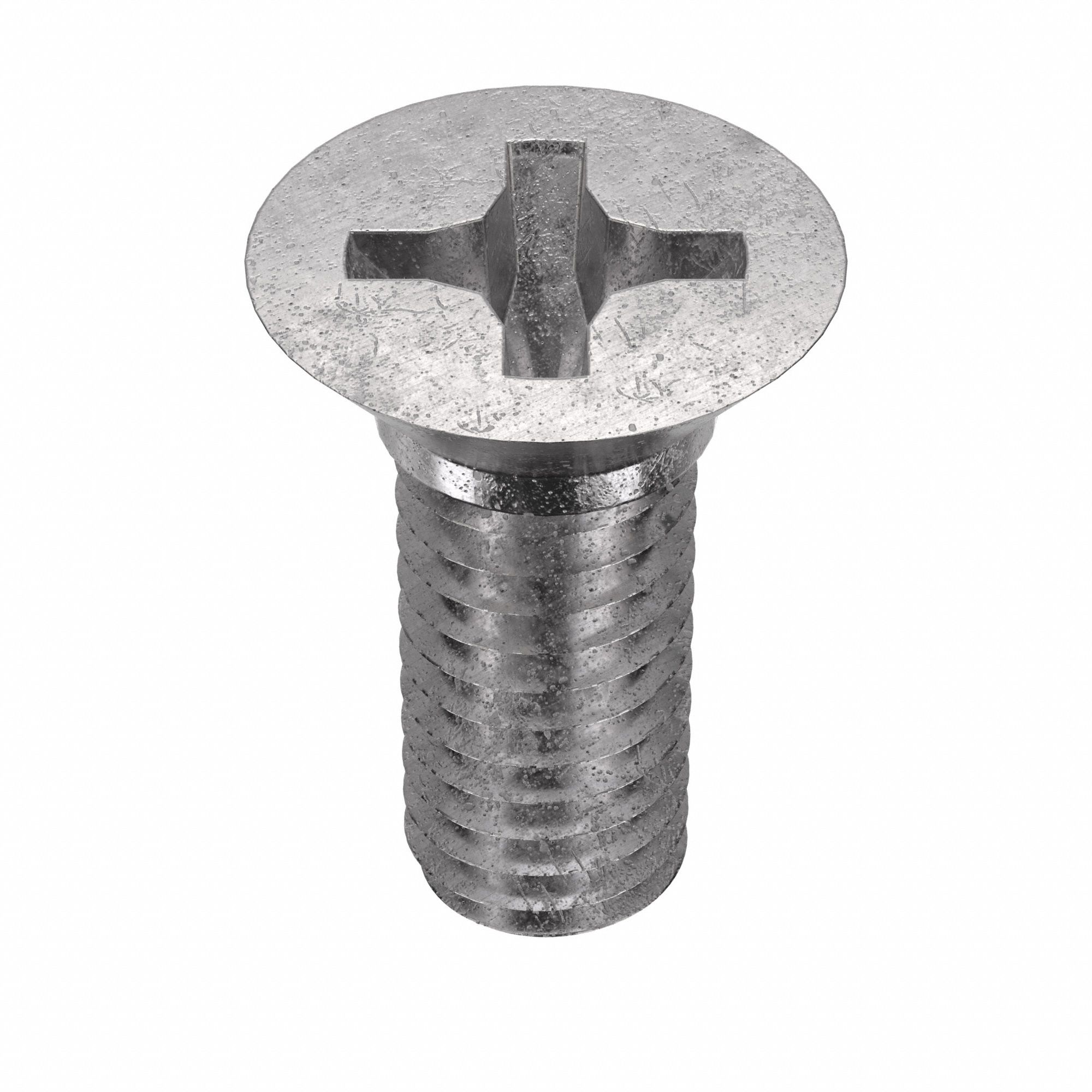 Machine Screw: 3/8"-16 Thread Size, 1 in Lg, 18-8, Stainless Steel, Plain, Flat, Phillips, 25 PK