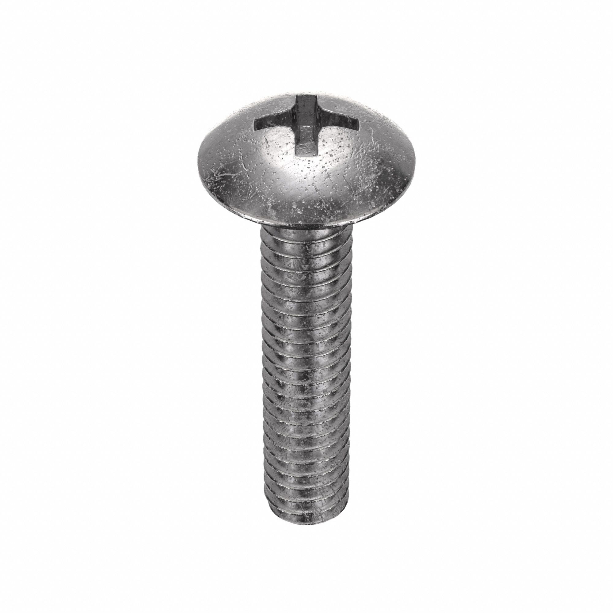 MACHINE SCREW, ¼"-20 THREAD, 1¼ IN L, 18-8 SS, PLAIN FINISH, TRUSS, PHILLIPS, 50 PK