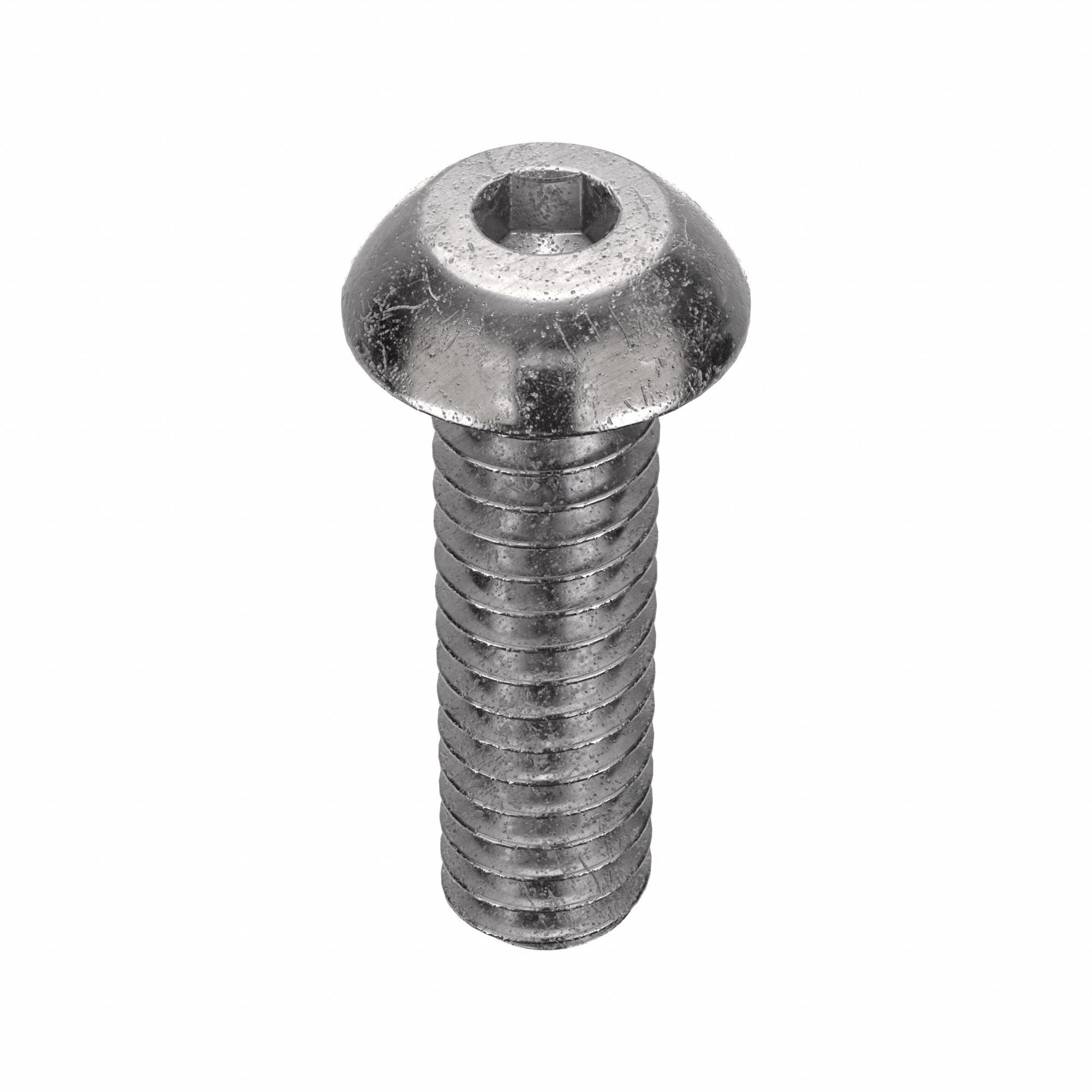 Socket Head Cap Screw: 1/4"-20 Thread Size, 7/8 in Lg, Button, Plain, Stainless Steel, 18-8, 100 PK