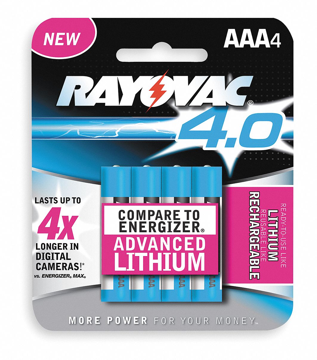 AAA Precharged Rechargeable Batteries, NickelMetal Hydride, 1.2V DC