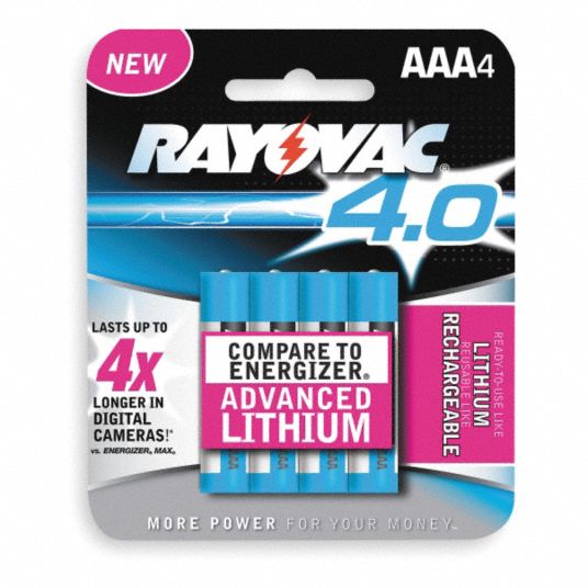 AAA Precharged Rechargeable Batteries, NickelMetal Hydride, 1.2V DC