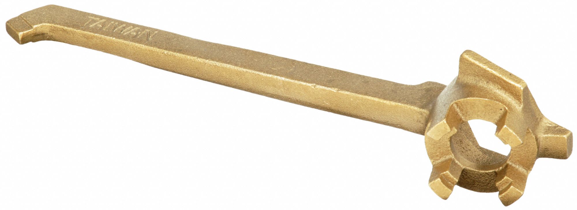 DRUM PLUG WRENCH, 3/4 IN/2 IN FOR PLUG/BUNG SIZE, NON-SPARKING