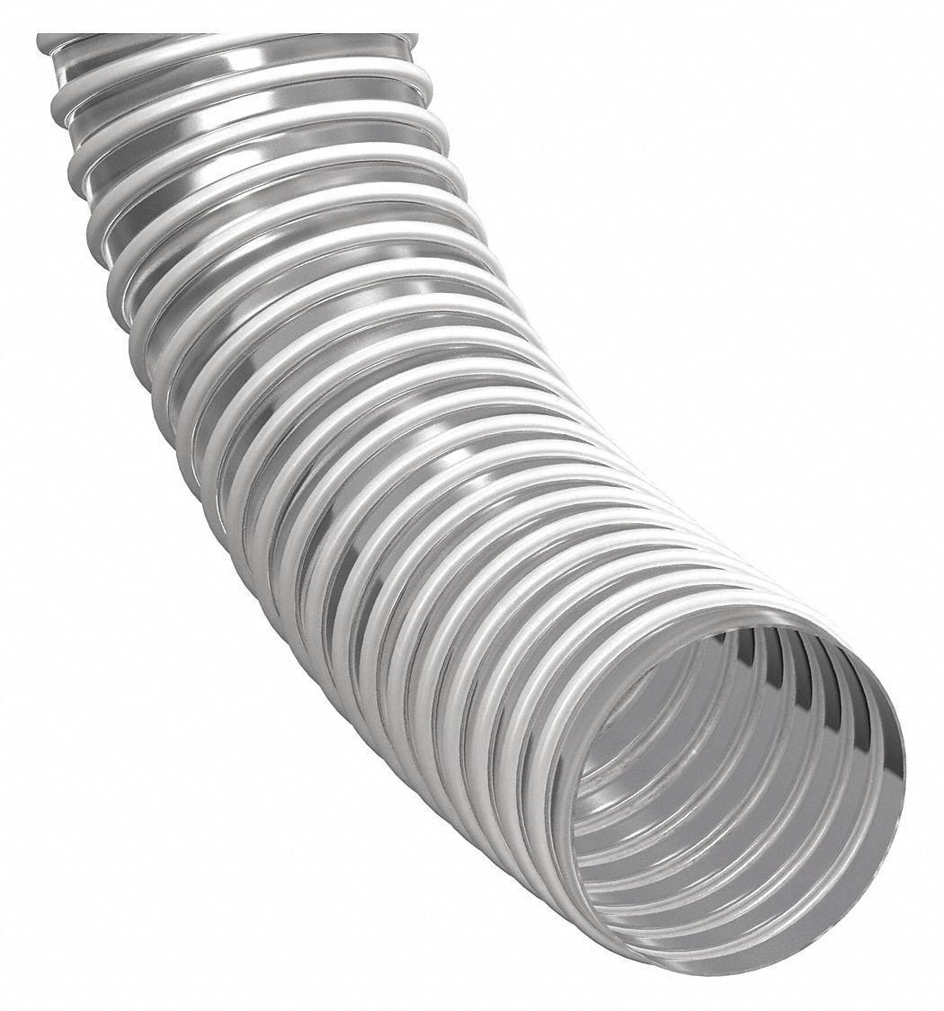 INDUSTRIAL DUCTING HOSE: 3½ IN HOSE INSIDE DIA., 25 FT HOSE LG, 12 PSI, 8 IN BEND RADIUS