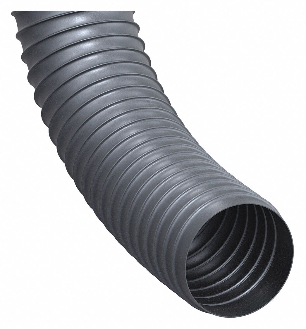 Industrial Ducting Hose: 2 in Hose Inside Dia., 50 ft Hose Lg, 10 psi, 3.3 in Bend Radius, Black