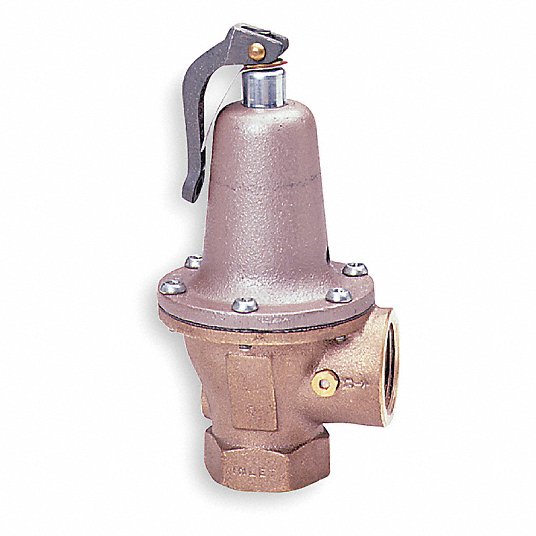 Safety Relief Valve: Iron, FNPT, FNPT, 3/4 in Inlet Size, 1 in Outlet Size, 30 to 75 psi