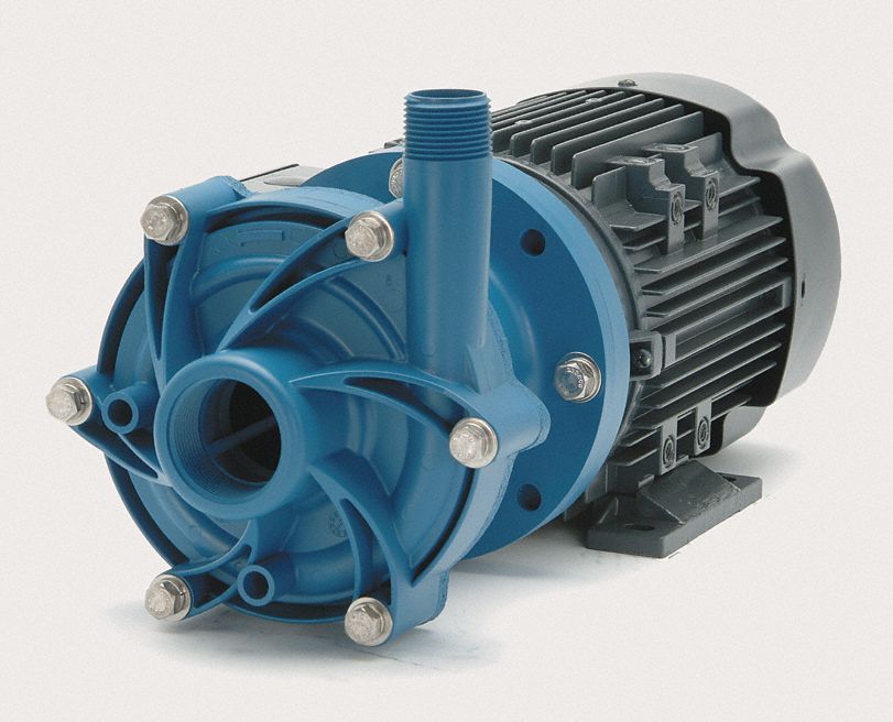 Magnetic Drive Pump: Polypropylene, 3/4 hp Horsepower, Single Phase, Polypropylene