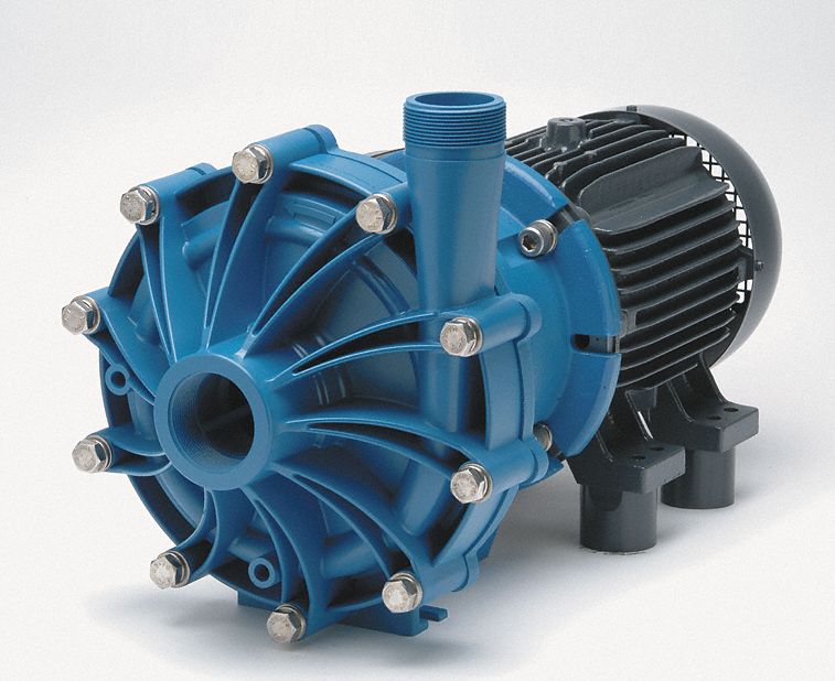 Magnetic Drive Pump: Polypropylene, 10 hp Horsepower, Three Phase, Polypropylene