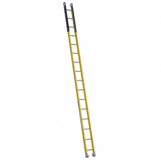 WERNER 16 ft Fiberglass Manhole Ladder, 375 lb Load Capacity, 12 3/8 in ...