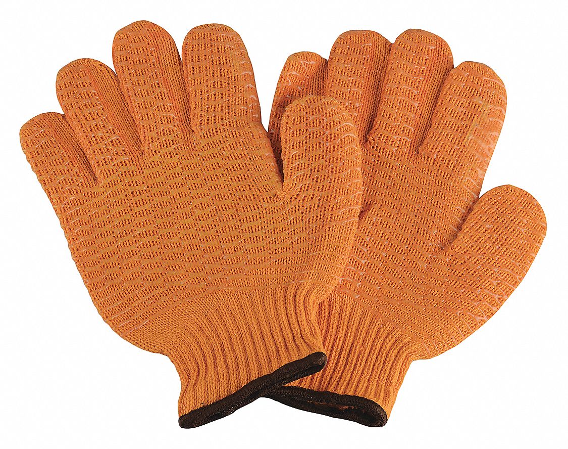 orange wool gloves